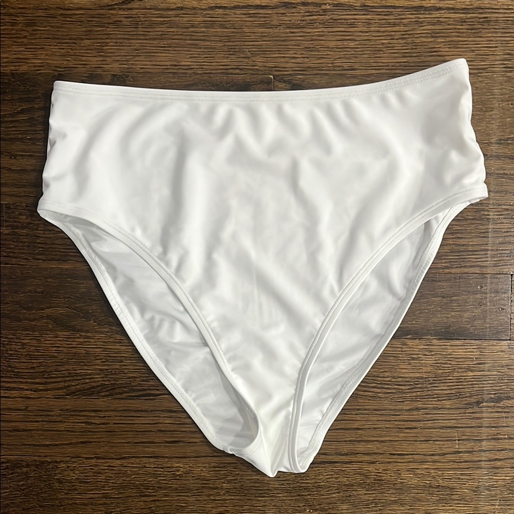 Fashion Nova White High-Waisted Swimsuit Bottoms